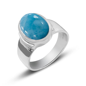 925 Sterling Silver Larimar Ring