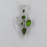 Multi Tourmaline Hessonite Gemstone Silver Pendant