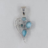 Multi Tourmaline Hessonite Gemstone Silver Pendant