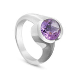 Natural Amethyst Silver Ring