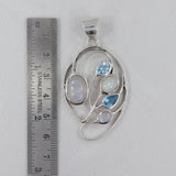 Rainbow Moonstone Silver Pendant