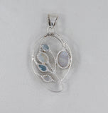 Rainbow Moonstone Silver Pendant