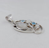 Rainbow Moonstone Silver Pendant