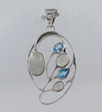 Rainbow Moonstone Silver Pendant