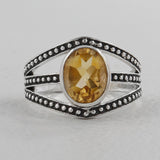 925 Sterling Silver Citrine Rings