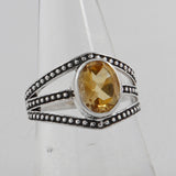 925 Sterling Silver Citrine Rings