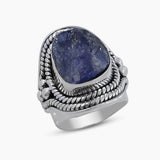 Natural Pink Rose Quartz Silver Rings