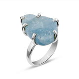 Raw Aquamarine Silver Ring