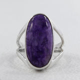 Purple Charoite Designer Silver Ring