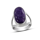 Purple Charoite Designer Silver Ring