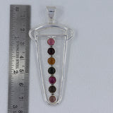 Multi Tourmaline Sterling Silver Pendant