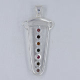 Multi Tourmaline Sterling Silver Pendant