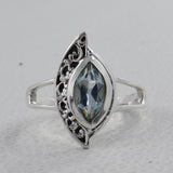 Natural Green Amethyst Silver Rings