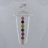 Multi Tourmaline Sterling Silver Pendant