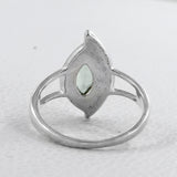 Natural Green Amethyst Silver Rings