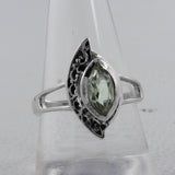 Natural Green Amethyst Silver Rings