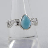 Natural Larimar Designer Silver Rings