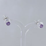 Rainbow Moonstone Studs Silver Earrings