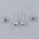 Rainbow Moonstone Studs Silver Earrings