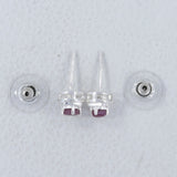 Rainbow Moonstone Studs Silver Earrings