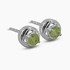 Peridot Silver Studs Earrings