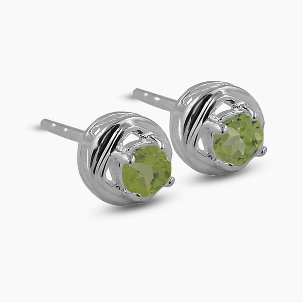Peridot Silver Studs Earrings