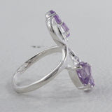 Natural Amethyst Birthstone Silver Ring