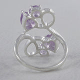 Natural Amethyst Birthstone Silver Ring