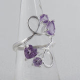 Natural Amethyst Birthstone Silver Ring