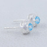 Rainbow Moonstone Studs Silver Earrings