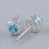 Rainbow Moonstone Studs Silver Earrings