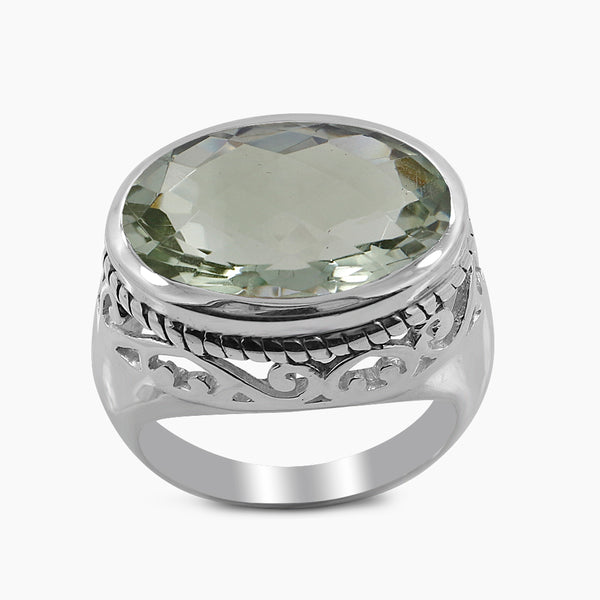 925 Sterling Silver Green Amethyst Rings