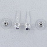 Rainbow Moonstone Studs Silver Earrings