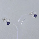 Rainbow Moonstone Studs Silver Earrings