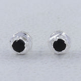 Rainbow Moonstone Studs Silver Earrings