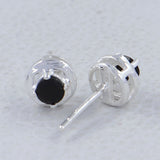 Rainbow Moonstone Studs Silver Earrings