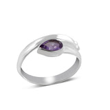 925 Sterling Silver Amethyst Birthstone Ring