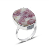 Pink Tourmaline Quartz Silver Ring