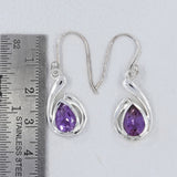 925 Sterling Silver Amethyst Gemstone Pendant Set