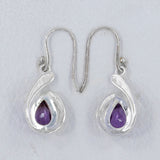 925 Sterling Silver Amethyst Gemstone Pendant Set