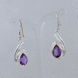 925 Sterling Silver Amethyst Gemstone Pendant Set