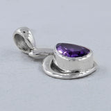 925 Sterling Silver Amethyst Gemstone Pendant Set