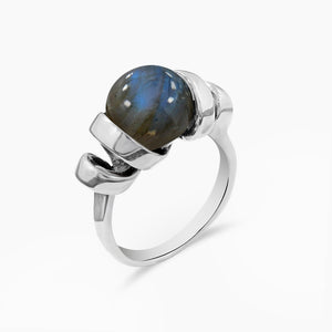 Natural Labradorite Silver Rings
