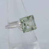 Square Cut Citrine Gemstone Silver Ring