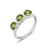 Natural Peridot Silver Rings