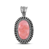 Pink Opal  Silver Pendant