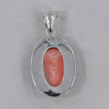 Pink Opal  Silver Pendant