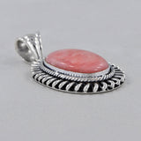 Pink Opal  Silver Pendant