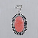 Pink Opal  Silver Pendant