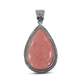 Pink Opal  Silver Pendant